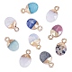 10Pcs 10 Styles Electroplate Natural & Synthetic Gemstone Charms G-SZ0002-15-1