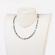 Collane di perle di vetro di giada imitazione placca NJEW-JN02146-4
