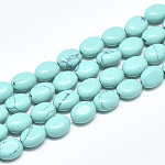 Synthetic Turquoise Beads Strands, Oval, 8x6x4mm, Hole: 1mm, about 49~50pcs/strand, 14.5''~14.7''
