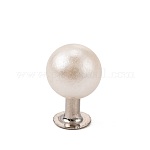 Clavos de remache de perlas de imitación de plástico abs, con fornituras de hierro, blanco, 6mm, hallazgo: 4x5 mm