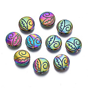 Rack Plating Rainbow Color Alloy Beads PALLOY-S180-361