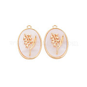 Подвески из латуни с цветочным принтом KK-S364-289