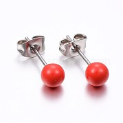 Серьги-гвоздики из нержавеющей стали марки 304 EJEW-H353-07-C