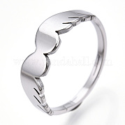 304 anillo ajustable de ala de acero inoxidable para mujer RJEW-T027-10P