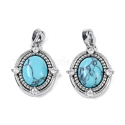 Овальные подвески из синтетической бирюзы KK-U043-44P-D
