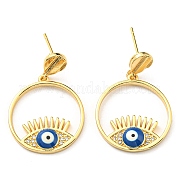 Серьги-гвоздики с эмалью и кубическим цирконием KK-C026-24G