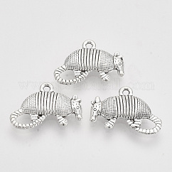 Pendente in lega stile tibetano,  cadmio& piombo libero, animale, argento antico, 13x19x3mm, Foro: 1.4 mm, circa 325pcs/500g