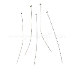 Messing Kugelkopfbolzen, Bleifrei und cadmium frei, 925 Sterling versilbert, 40x0.7 mm, Kopf: 1.5 mm