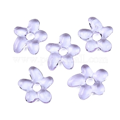 Abalorios de colores vario hechos a mano, flor, lila, 18x17x4mm, agujero: 3.7 mm