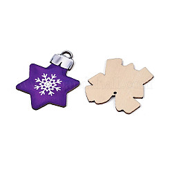 Weihnachtsdekorationen mit UV-Einseitendruck aus Holzanhängern&nbsp;WOOD-N020-33