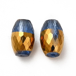 Perle di vetro placcate opache&nbsp;EGLA-H003-01G-02