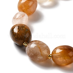 Natürlicher gelber hämatoider Quarz/goldene Heilerquarz-Perlenstränge&nbsp;G-B028-B08