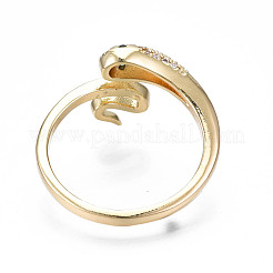 Anneau de manchette enveloppant de serpent vert zircone cubique&nbsp;RJEW-N035-068-NF