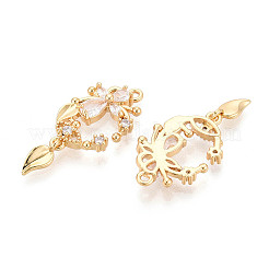 Pendentifs en zircone cubique clair en laiton&nbsp;KK-T077-54G