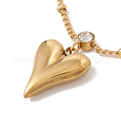 Cavigliera con charm a cuore con strass di cristallo&nbsp;AJEW-I064-01G