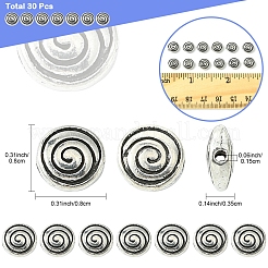 30 Stück Legierungsperlen im tibetischen Stil&nbsp;TIBEB-FS0001-12