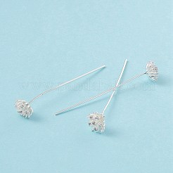 Messing-Mikropavé-Blumenkopfstifte mit klarem Zirkonia&nbsp;KK-G413-01S