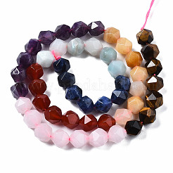 Chakra-Thema natürliches Tigerauge & Rosenquarz & Amethyst & Topas Jade & roter Achat & Amazonit & Sodalith-Perlenstränge&nbsp;X1-G-S376-002B