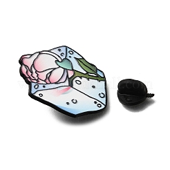 Épingles en émail en forme de bloc de glace et de rose&nbsp;JEWB-Z052-01EB-04