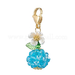 Decorazioni pendenti con perline di semi di vetro e diaspro imperiale sintetico tinto di frutta e fiori&nbsp;HJEW-MZ00307-01