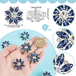 6 Uds. Botones de vástago de aleación de rhinestone de 1 agujeros&nbsp;BUTT-GA0001-15B