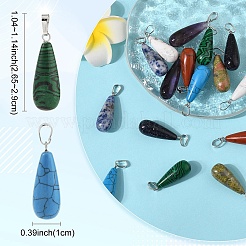 16 Stück 8 Stile natürliche und synthetische gemischte Edelsteinanhänger&nbsp;G-YW0002-35