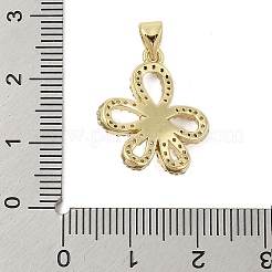 Estante para flores chapado en latón con micro pavé de circonitas cúbicas y colgantes de perlas de imitación ABS&nbsp;KK-Z074-41G