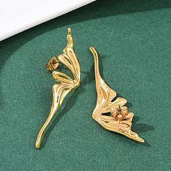 Orecchini a bottone in acciaio inossidabile 304 a forma di farfalla&nbsp;EJEW-I320-22G-02
