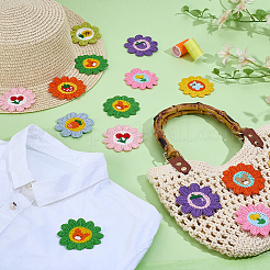 50 Stück 10 Farben Sonnenblumen-Polyester-Stickgarn zum Aufnähen&nbsp;PATC-PH0001-45