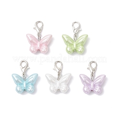 Décorations suspendues papillon en acrylique opaque imitation perle&nbsp;HJEW-JM03919-01