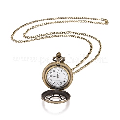 Retro-Legierung zu öffnenden Quarz Taschenuhr Halskette&nbsp;WACH-M126-M01