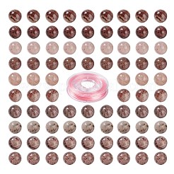 100pcs 8mm natürliche Erdbeerquarz runde Perlen&nbsp;DIY-LS0002-51
