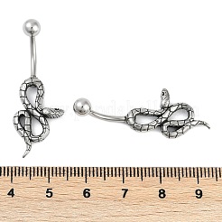 Anelli per ombelico in acciaio chirurgico 316 a forma di serpente&nbsp;EJEW-G416-18C-AS
