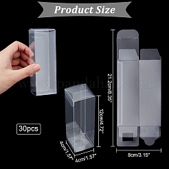 30 Stück rechteckige transparente PVC-Geschenkverpackung aus Kunststoff&nbsp;CON-NB0002-11