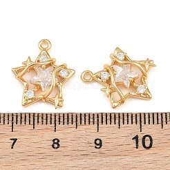 Pendenti in zirconi cubici trasparenti in micro pavè di ottone&nbsp;CU-CBA804C-20G