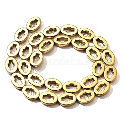 Brins de perles d'hématite non magnétiques synthétiques galvanisées&nbsp;G-L613-Z01-03E