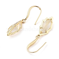 Boucles d'oreilles pendantes en laiton et verre&nbsp;EJEW-Q800-06KCG