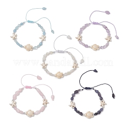 Geflochtene Armbänder aus natürlichen und synthetischen Edelsteinperlen&nbsp;BJEW-JB13275