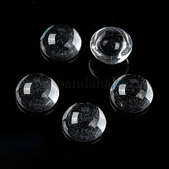 Mezzo trasparente cabochons di vetro rotondo&nbsp;X-GGLA-R027-10mm