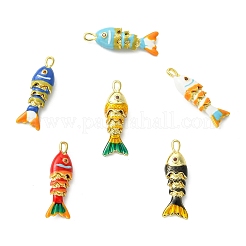 6 Uds. Colgantes de latón chapado en estante de 6 colores&nbsp;KK-CJ0005-78