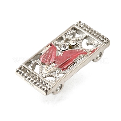 Messing-Kristall-Strass-Rechteck mit Blatt-Mehrstrang-Verbindungen&nbsp;KK-P306-16P