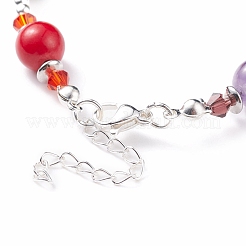 Bracelet rond en perles de pierres précieuses mélangées&nbsp;BJEW-TA00100