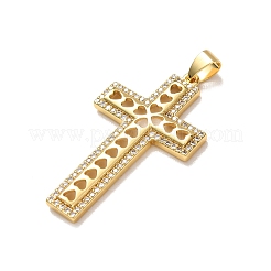 Pendenti in zirconi cubici trasparenti in micro pavè di ottone&nbsp;KK-P352-02E-G