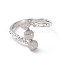 Kristall-Strass dreifacher runder Ball-Fingerring&nbsp;RJEW-D120-17B-P