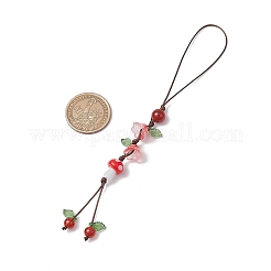 Decorazioni pendenti rotonde in ametista naturale e cristallo di quarzo e corniola e citrino sintetico e turchese verde&nbsp;HJEW-TA00332