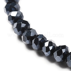 Braccialetto elasticizzato con perline rondelle in vetro sfaccettato per bambino&nbsp;BJEW-JB06807-21