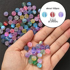 Perle di vetro trasparente satinato&nbsp;FGLA-YW0001-02B