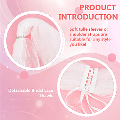 Polyester-Brautspitzenschals&nbsp;AJEW-WH0473-22
