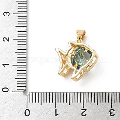 Ciondoli a forma di pesce in ottone con micro pavé di zirconi cubici&nbsp;KK-Z136-49G-03