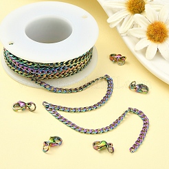 Kit de fabricación de collar de cadena de color de arco iris de diy&nbsp;DIY-YW0005-90